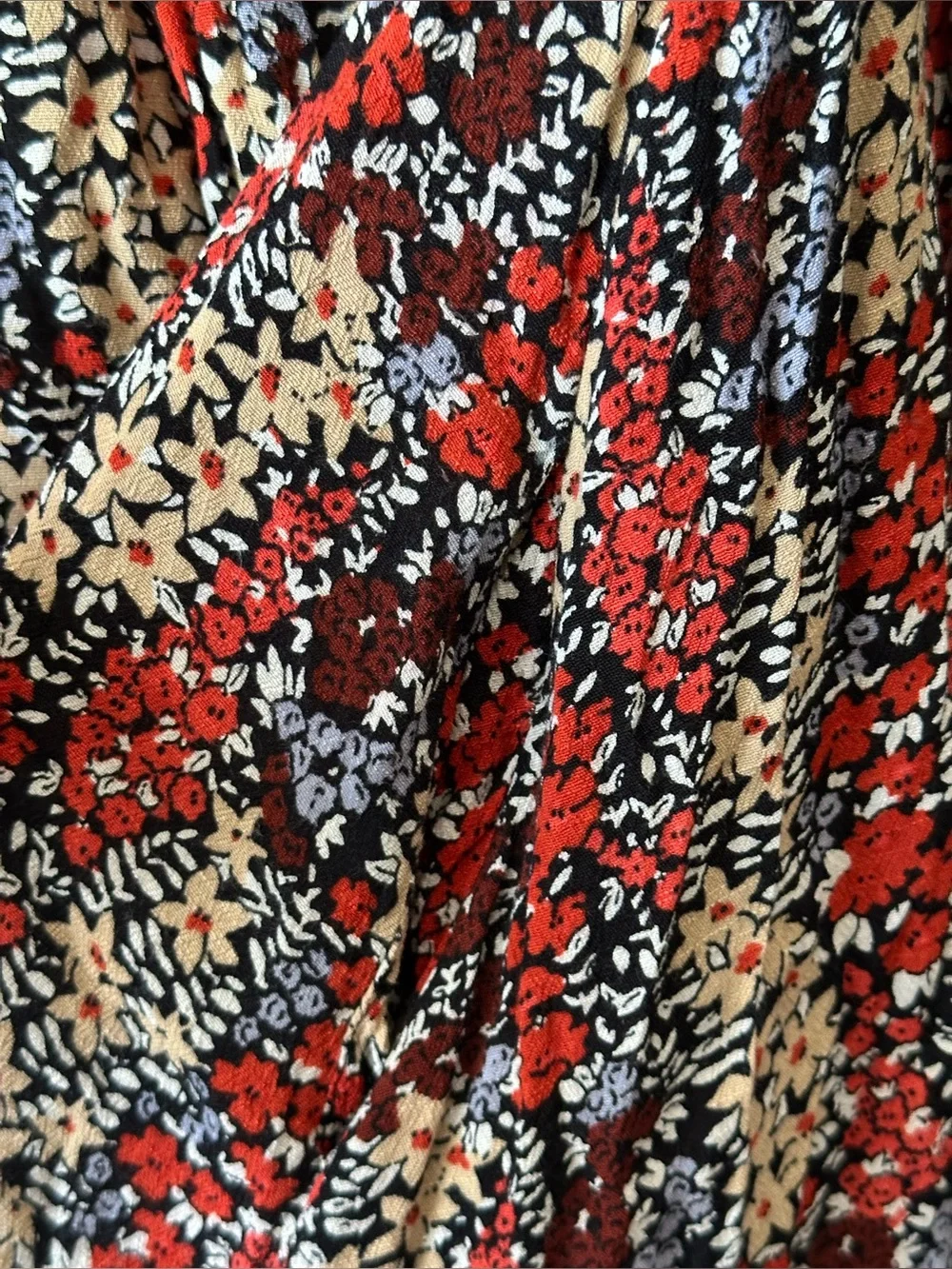 Free People Floral Cutout Mini Dress XS Boho Prairie Tie Sleeve Pockets